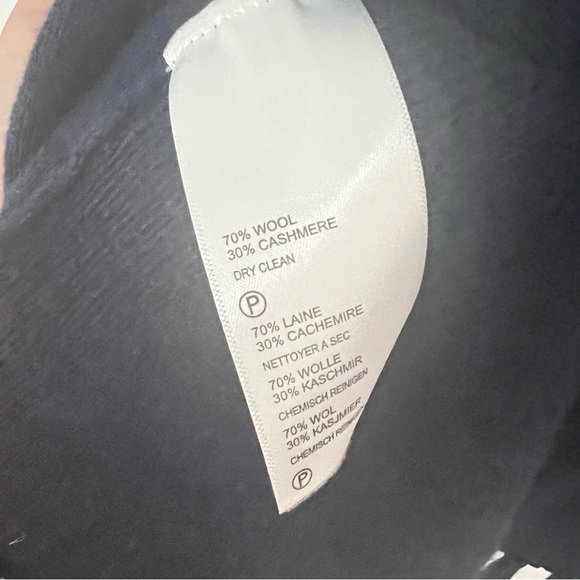 Tommy Bahama Cashmere Navy Blue Open Cardigan Sweater Fringe Trim Short Sleeve - Picture 4 of 4